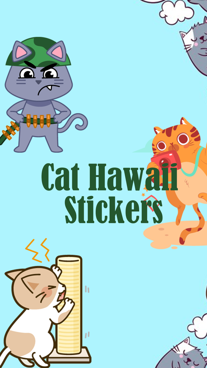 Cat Hawaii Stickers