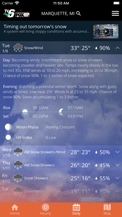 TV6 & FOX UP Weather Screenshot