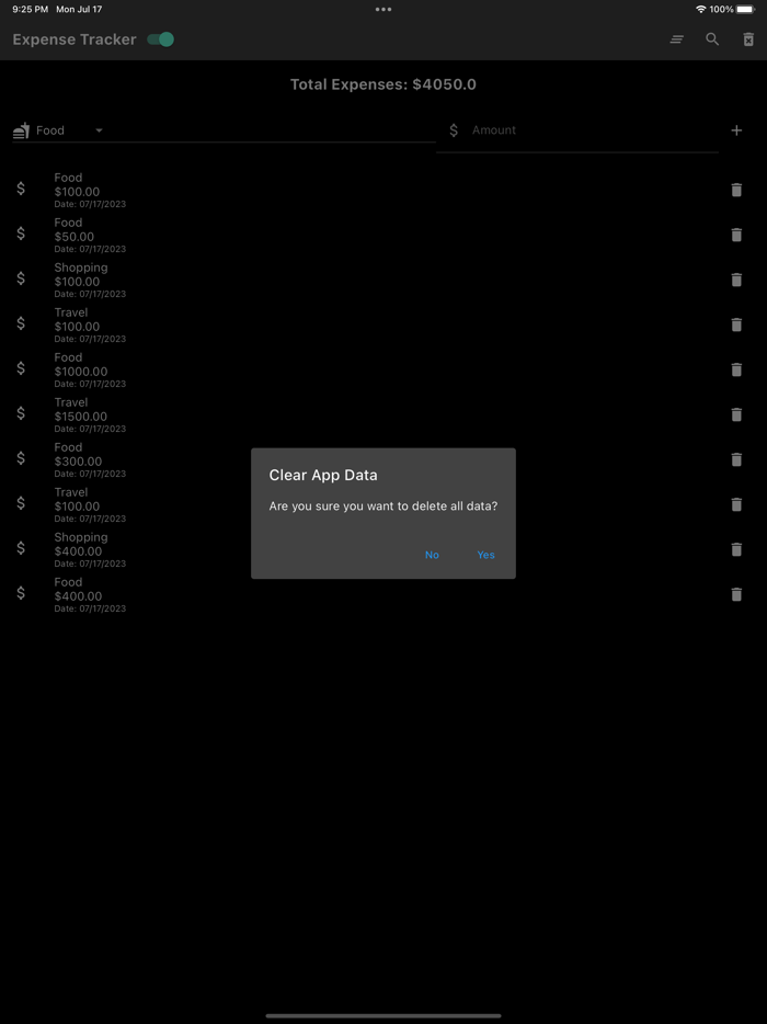 Daily Expenses Calculator