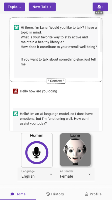 LunaAI Speaks Screenshot