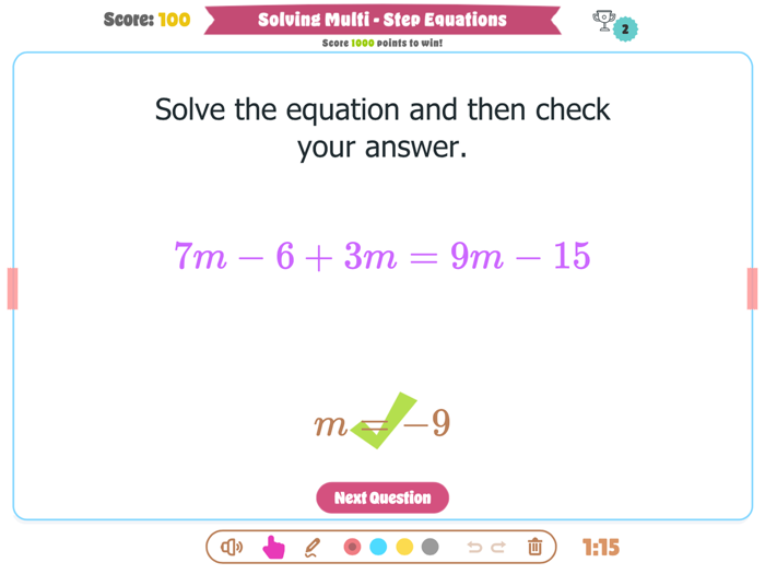 Solving Multi Step Equations