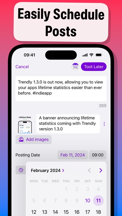 TootLater for Mastodon
