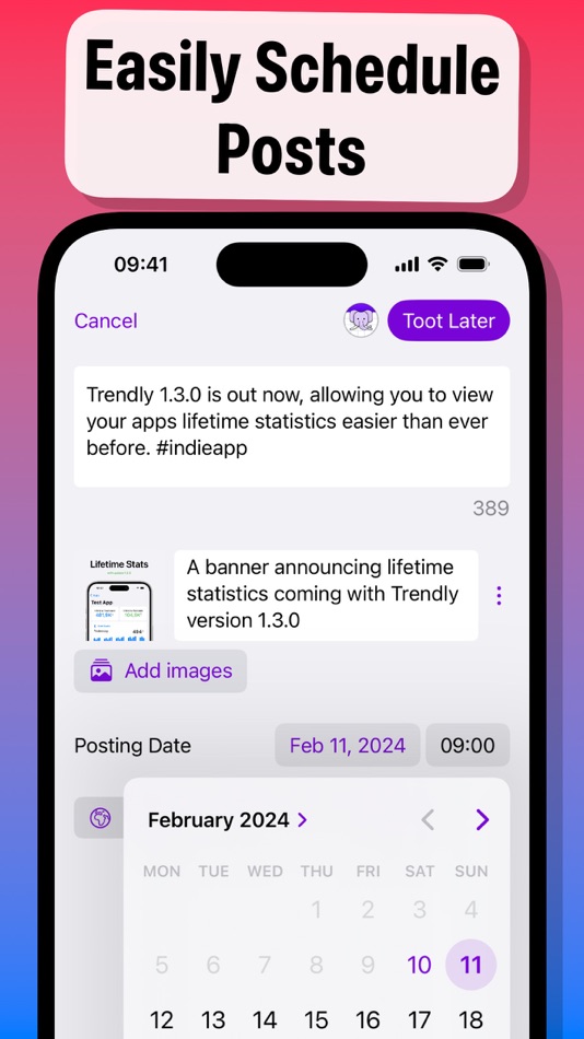 #2. TootLater for Mastodon (macOS) 由: Mika Kruschel