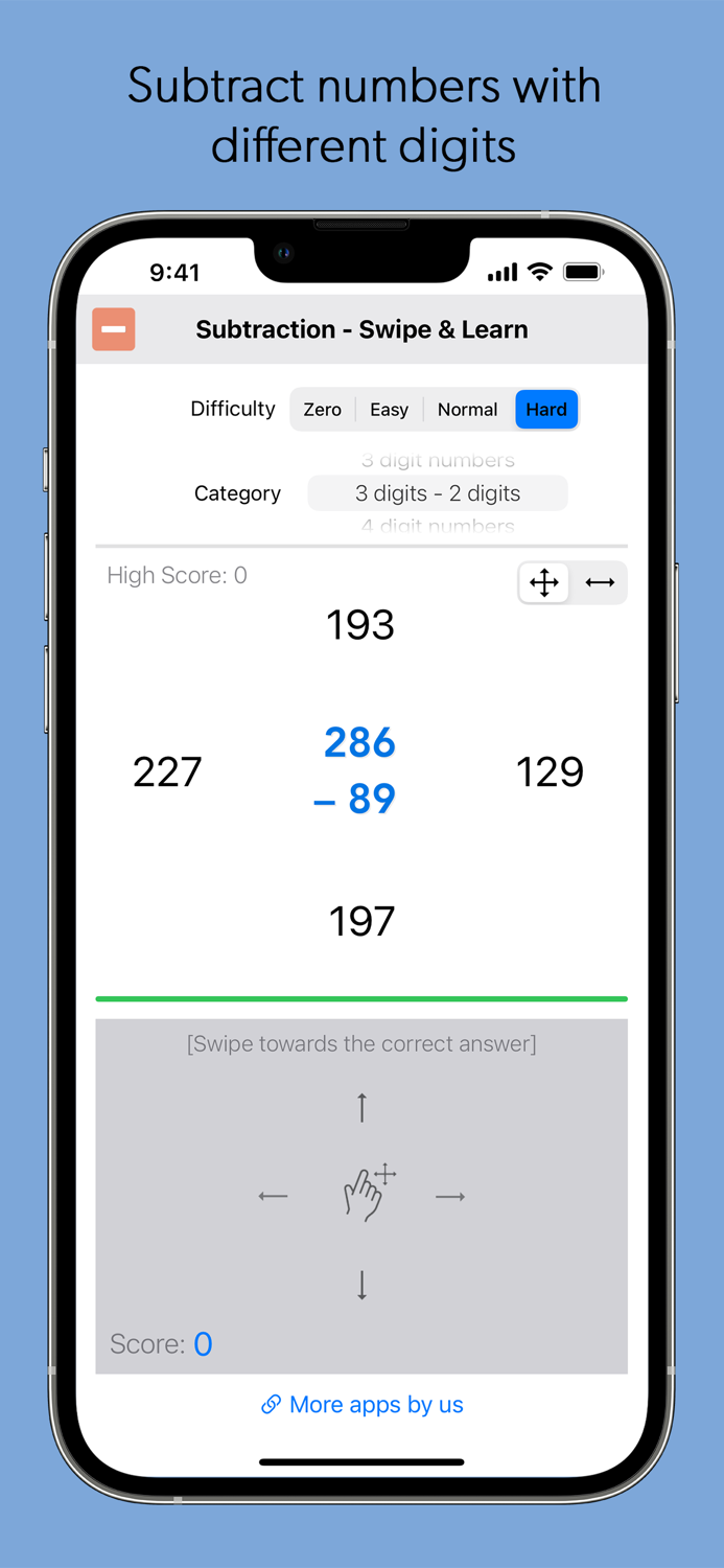 Subtraction - Swipe and Learn