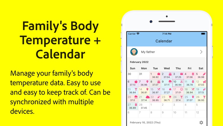 Body Temperature Calendar