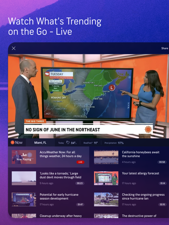 AccuWeather weerbericht iPad app afbeelding 6