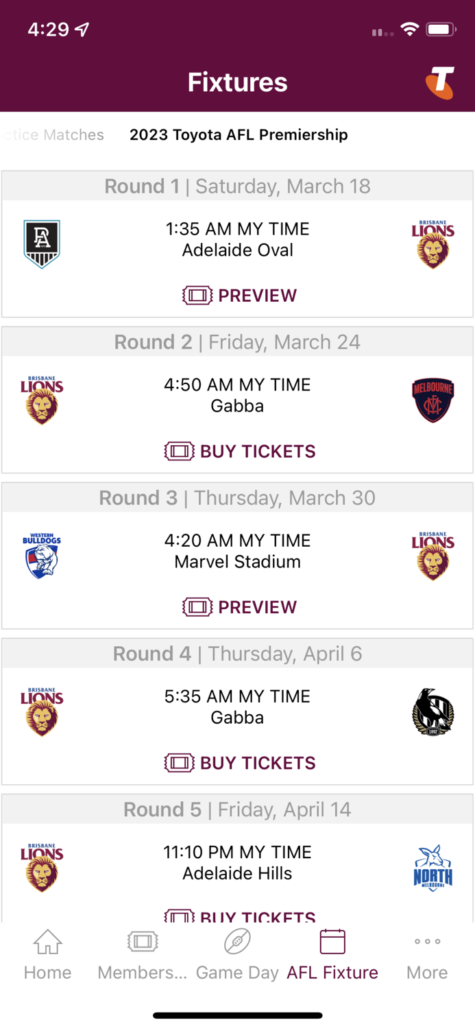 Brisbane Lions Official App