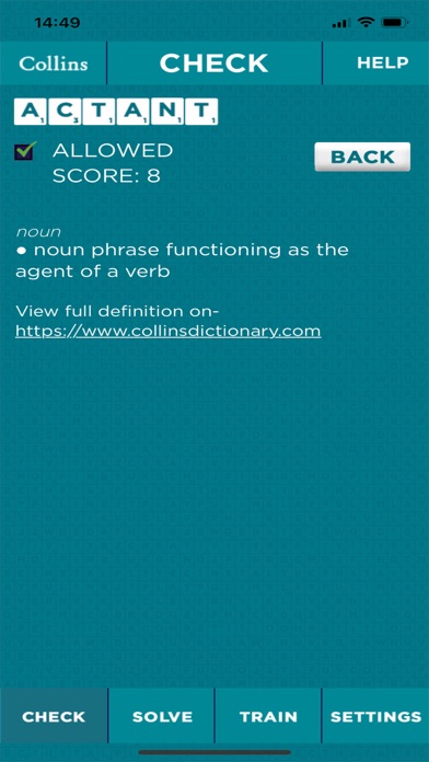 screenshot of Collins Scrabble 5