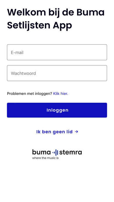 Buma Setlijsten Screenshot