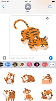 cute tiger roar stickers iphone screenshot 3