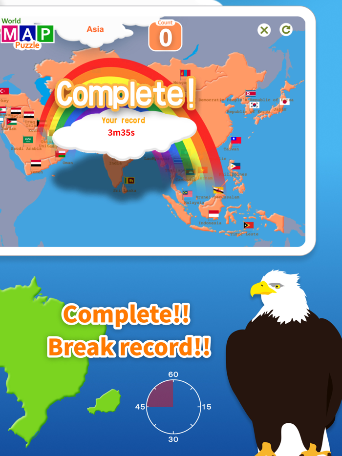 World Map Puzzle 168 Countries
