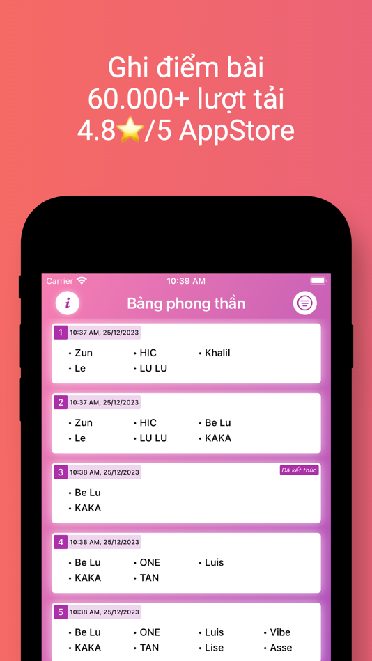 #1. Ghi điểm bài (iOS) 由: Luu Thi Tuyet Minh