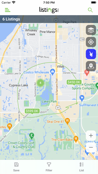 LISTINGS Screenshot