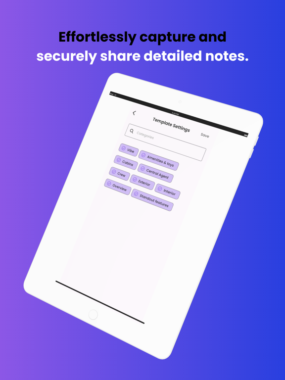YachtNoter iPad screenshot 1 - Productivity app