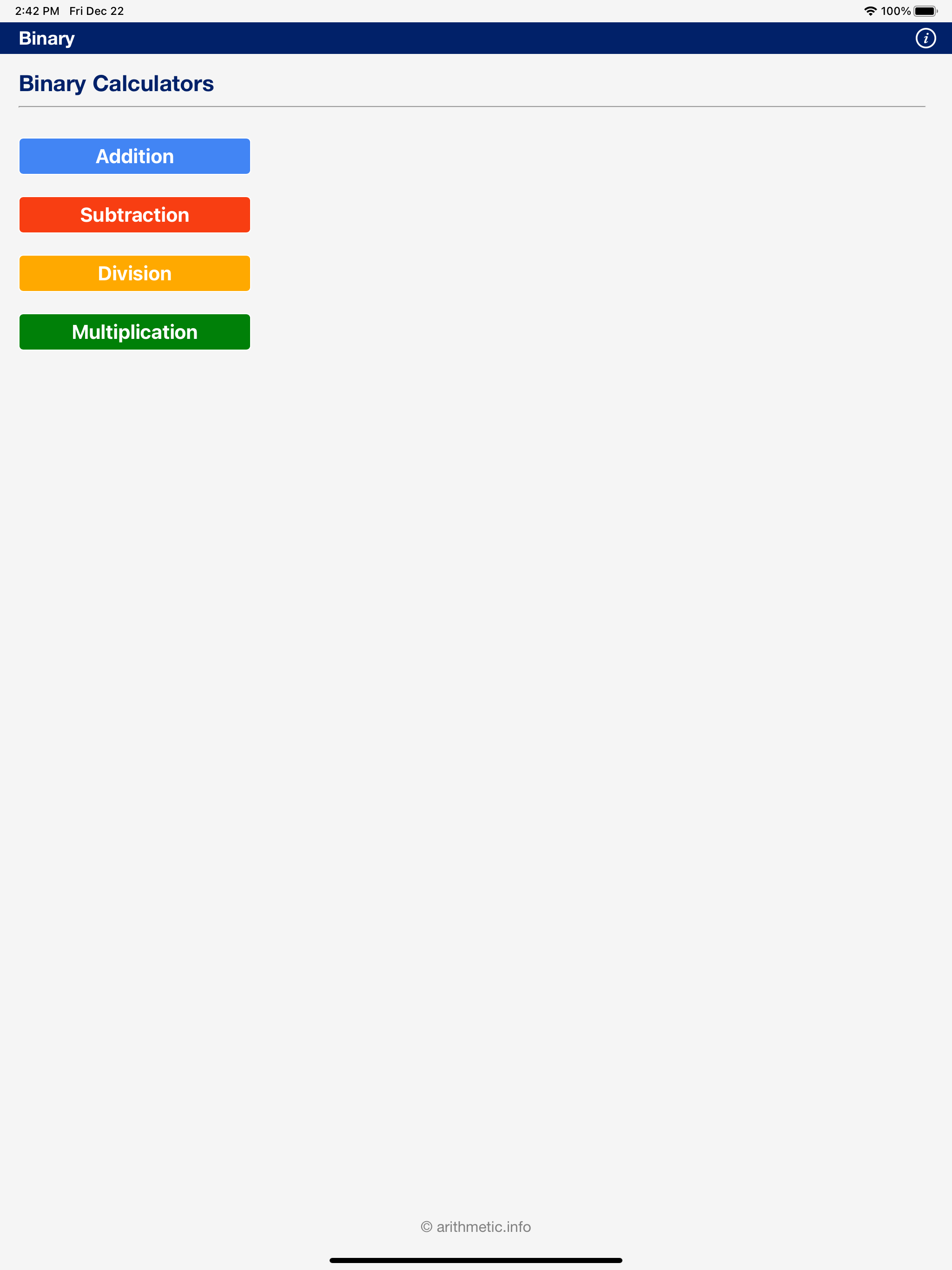 Binary Calculator