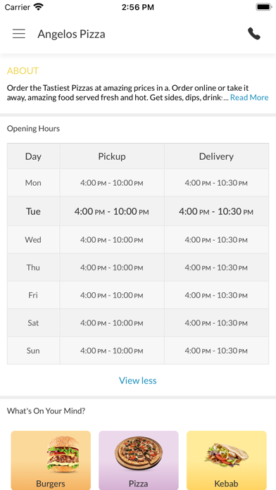 Angelos Pizza Mansfield. Screenshot