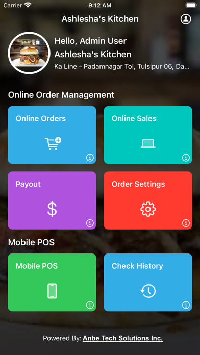 Online Kitchen POS Screenshot