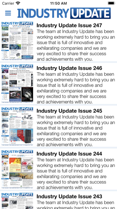 Industry Update Screenshot