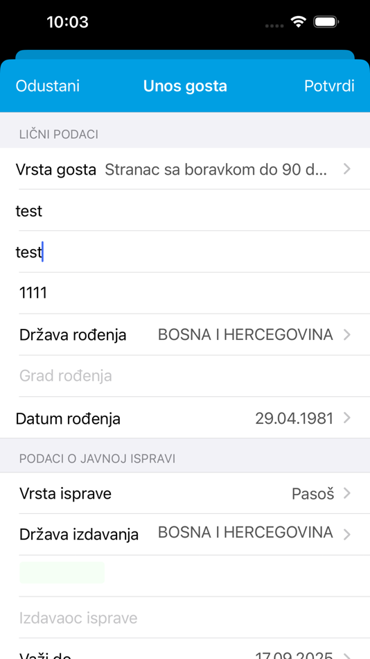 #4. Prijava boravka (iOS) 由: Vlado Bokun