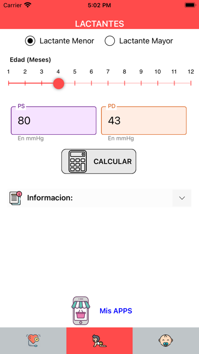 Presión Arterial Pediátrica Screenshot