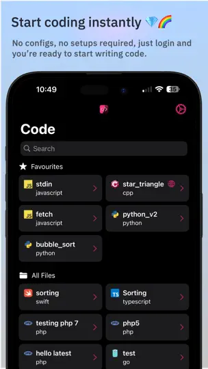 Screenshot von Code - Compile & Run Program auf dem iPhone 1