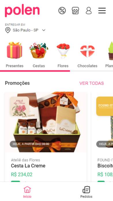 Polen Flores Presentes Online Screenshot