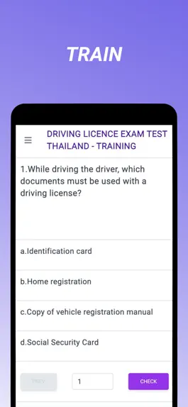 Game screenshot Driving Licence Exam Test Thai apk