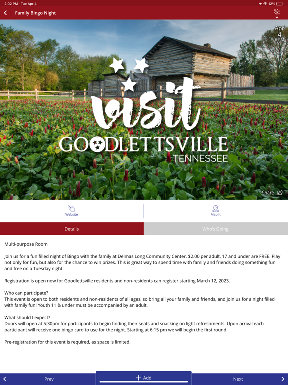 Visit Goodlettsville iPad screenshot 7 - Travel app