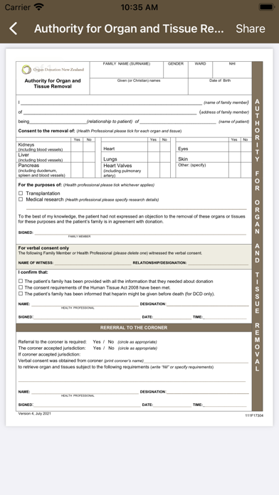 Organ Donation New Zealand Screenshot