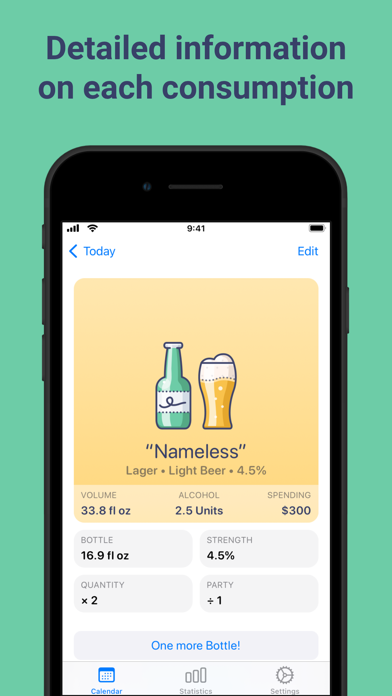 Alcohol drink tracker AlcoStat Screenshot