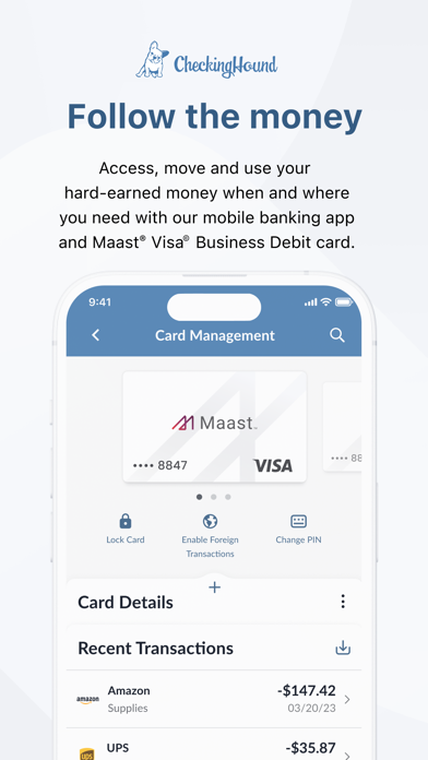 CheckingHound Business Banking Screenshot