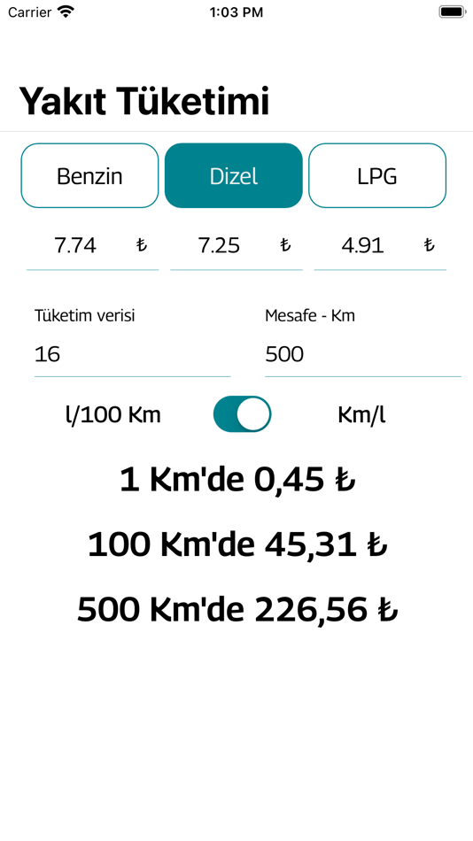 #5. Fuel Consumption Calculation (iOS) 由: Erkan Yassi