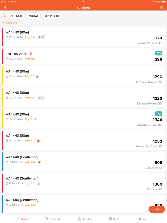 Archery Scoresheets iPad screenshot 4 - Sports app