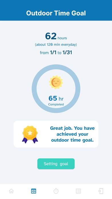 MyoAssist Outdoor Time Tracker Screenshot