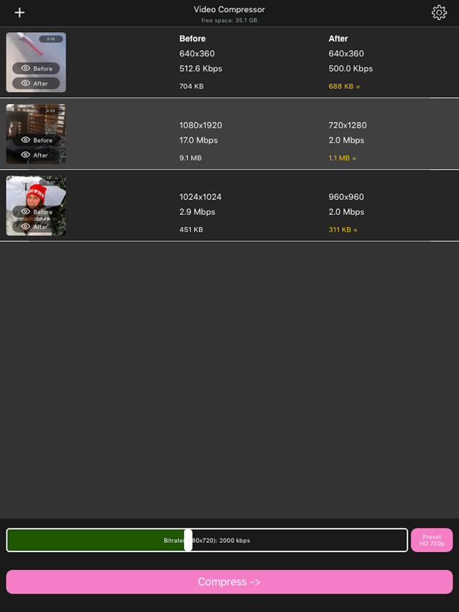 ‎Video Compressor Gold Screenshot