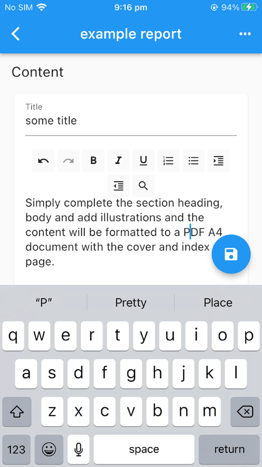 My Report (iOS) 게시자: Darren Rossi