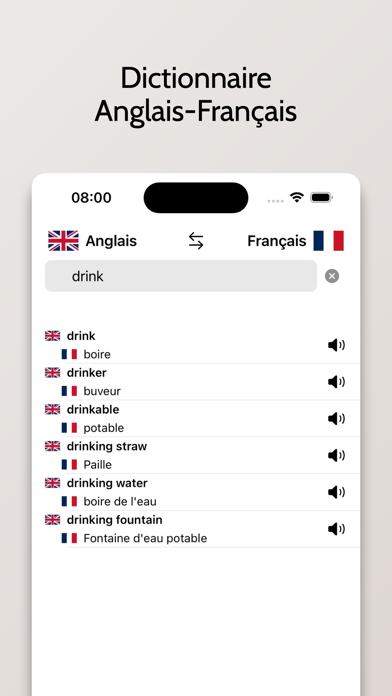 Dictionnaire Anglais-Français Screenshot