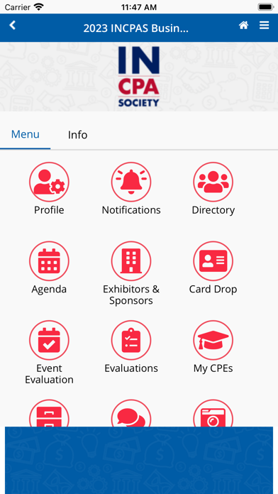 Indiana CPA Society Events Screenshot