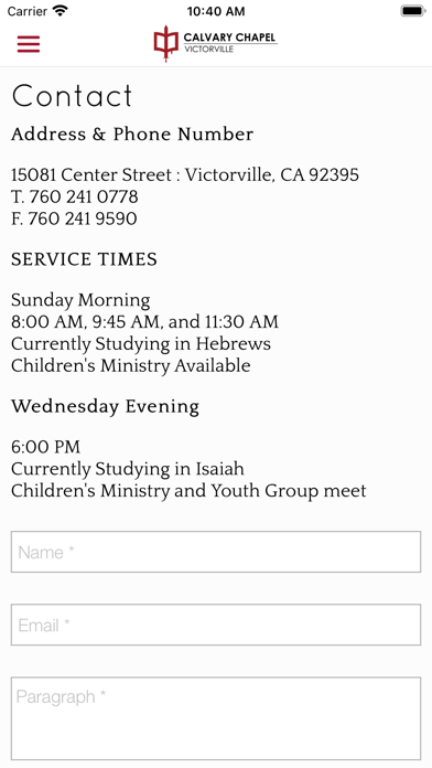 Calvary Chapel Victorville Screenshot