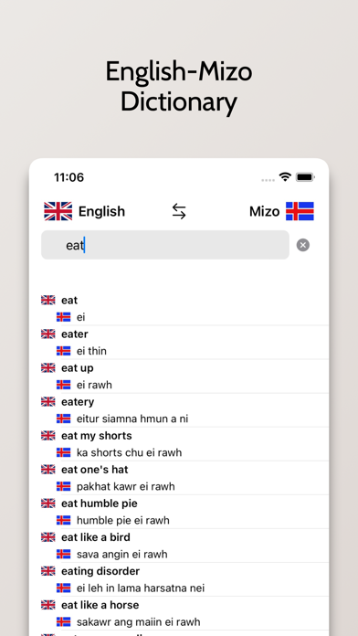Mizo-English Dictionary Screenshot