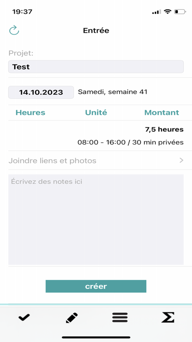 Screenshot #1 pour Enregistrement du temps etc.