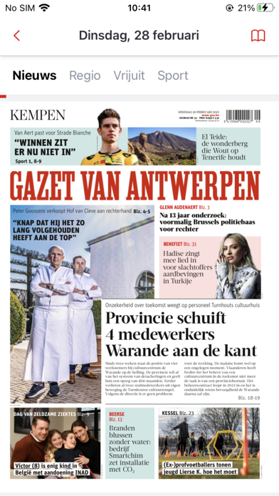 Gazet van Antwerpen Screenshot