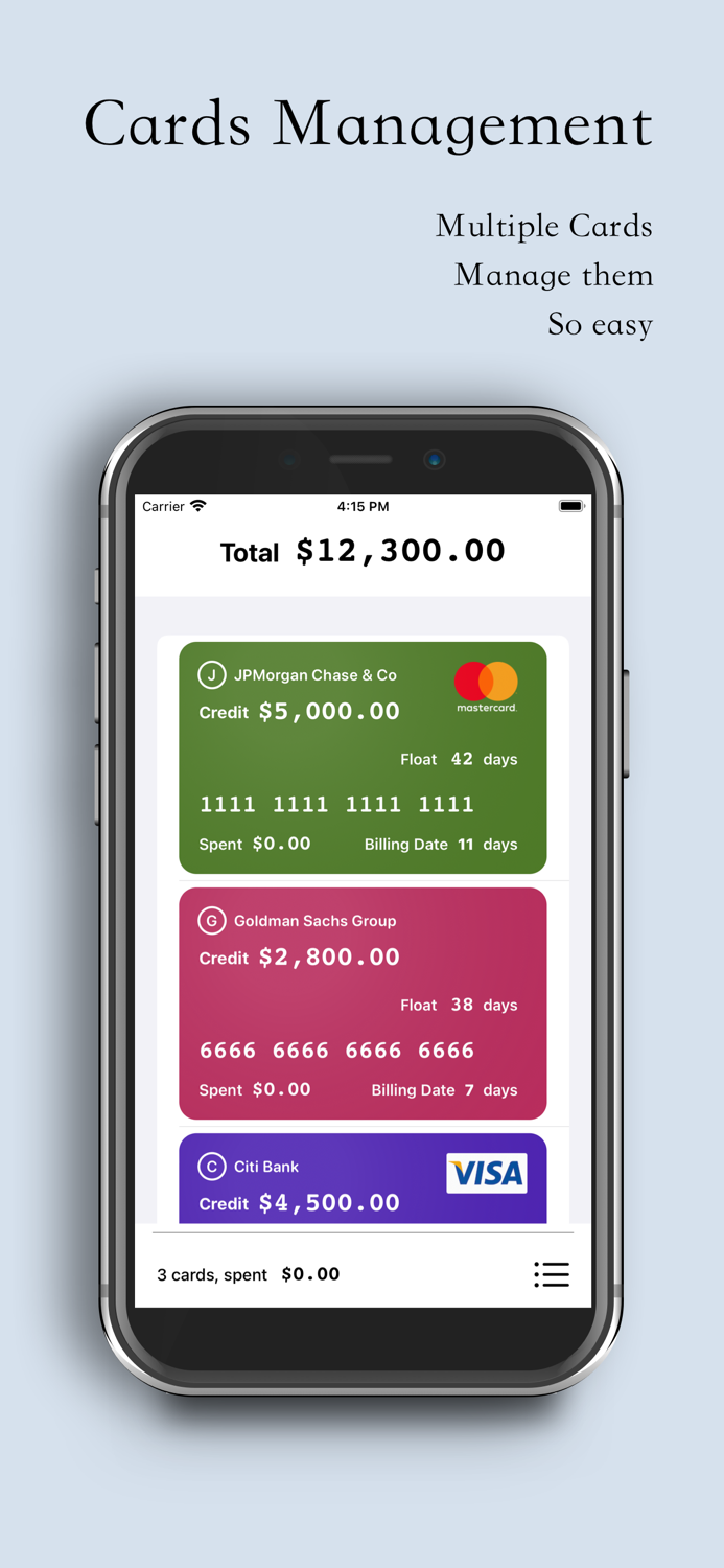 Credit Cards Manager