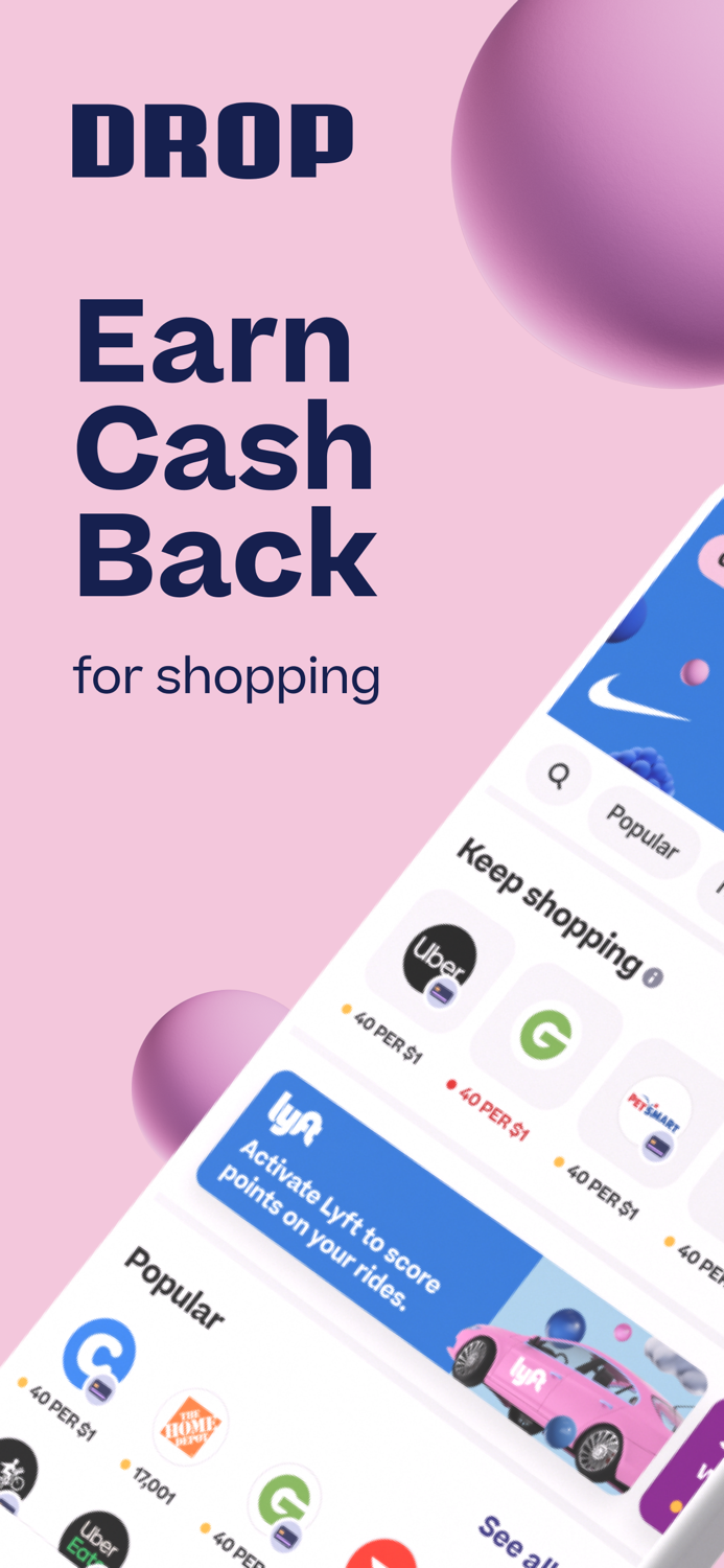 Drop Shop Cash Back and Rewards