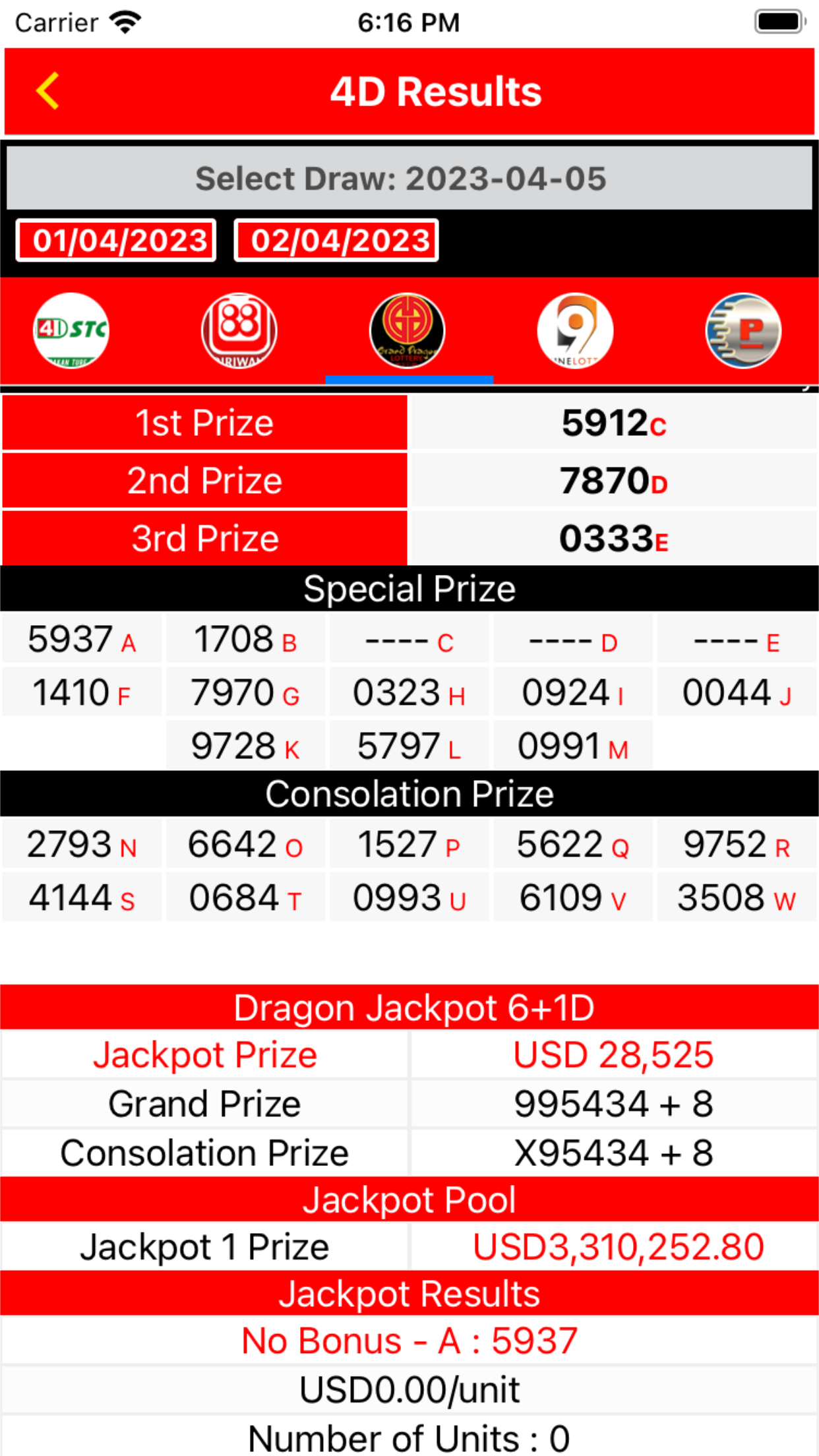 Lotto 4D Results Live 4D Toto