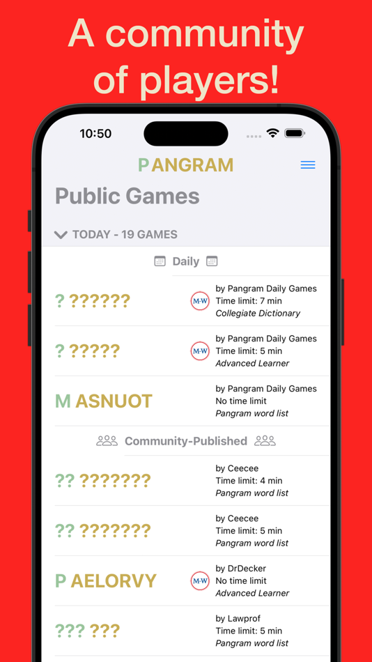 #2. Pangram (iOS) 由: Russell Neufeld