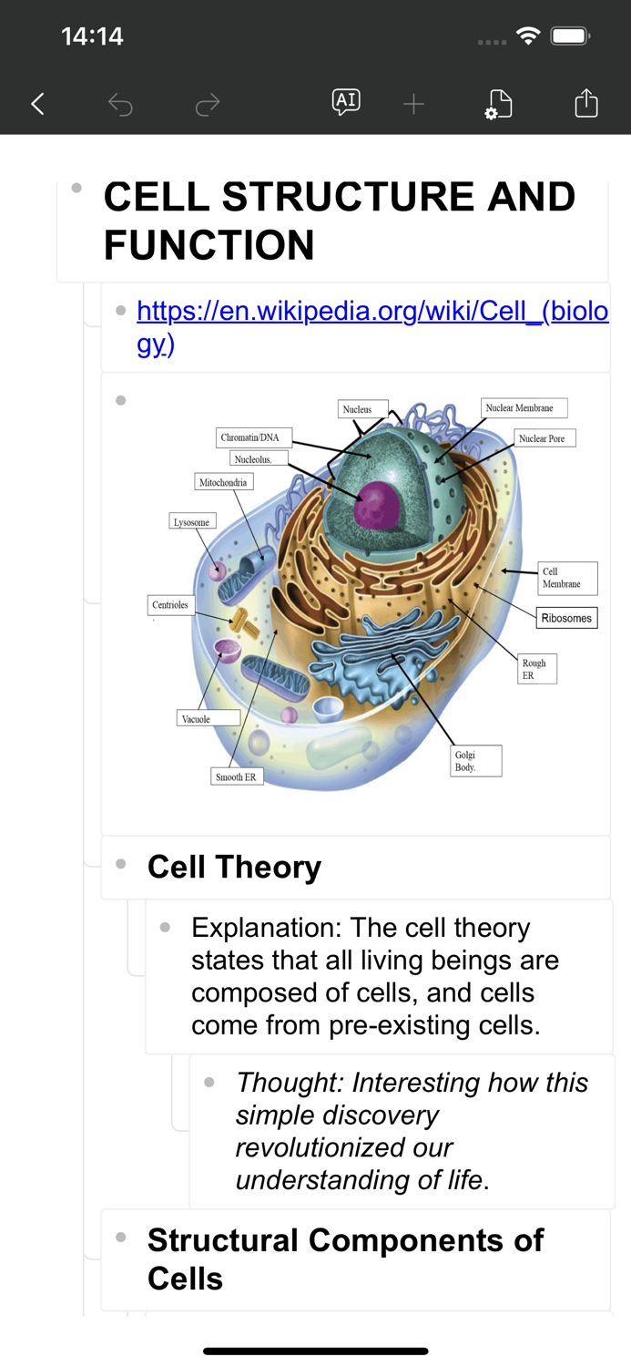 Outliner Pro - Nested lists