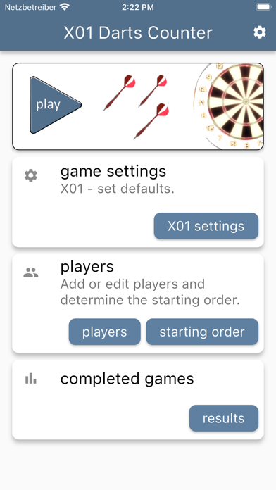 Screenshot #1 pour X01 DARTS COUNTER