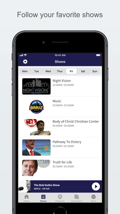 The Official WMUZ App Screenshot