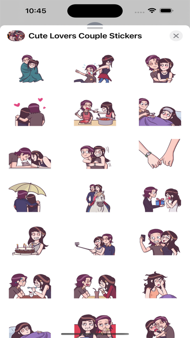 Cute Lovers Couple Stickers Screenshot